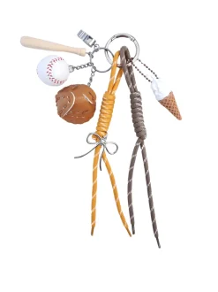 Baseball star brown charm