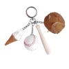 Baseball star mini brown charm