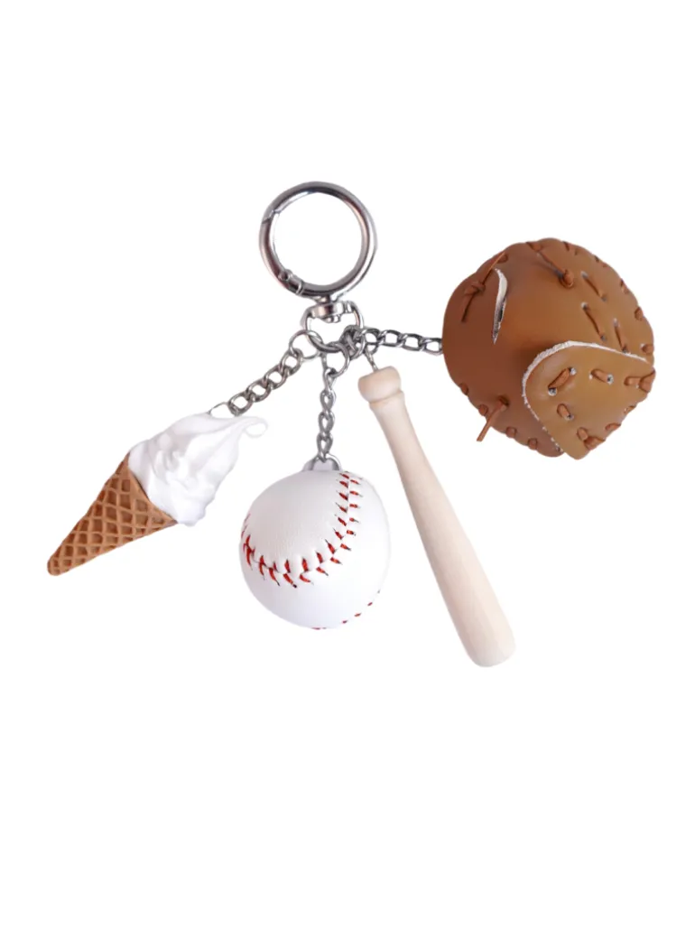 Baseball star mini brown charm