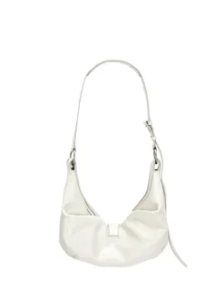 Belted hobo medium off white glossy plain