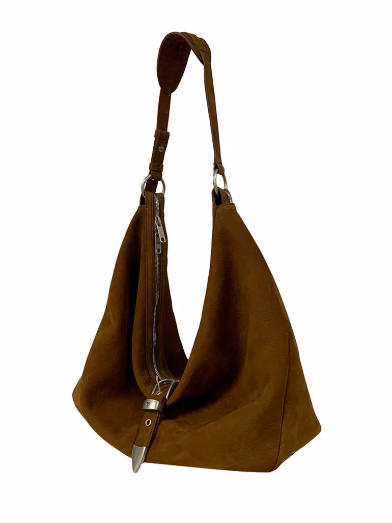 Belted Hobo Suede Shoulder chestnut nubuck