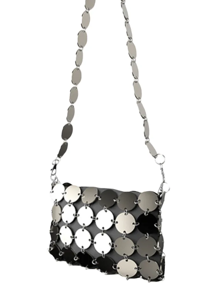 Bolso Ch Acero + Cadena larga + Funda gris