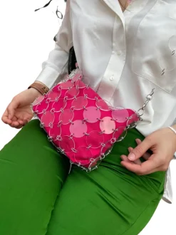Ch Metacrilato + Cadena metacrilato larga + Funda fucsia