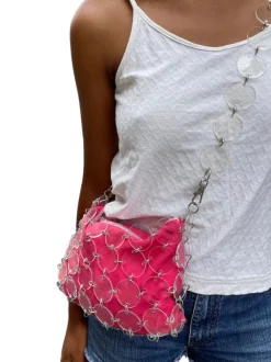 Ch Metacrilato + Cadena metacrilato larga + Funda fucsia
