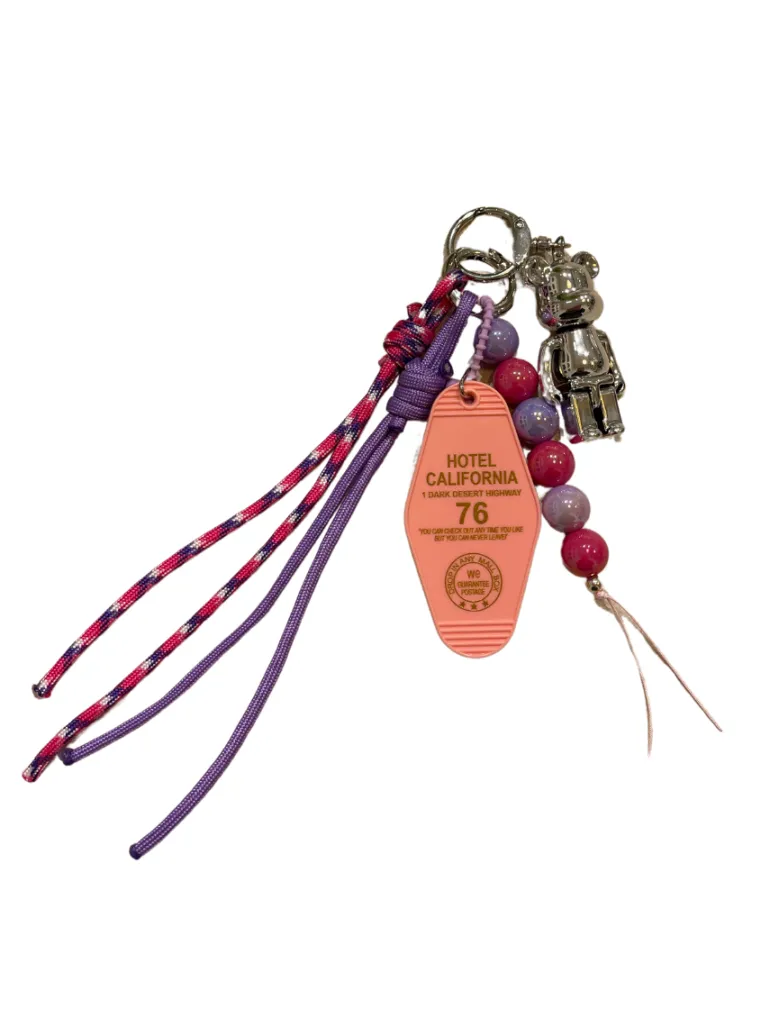 Charm Bear silver pearls pink and lilac