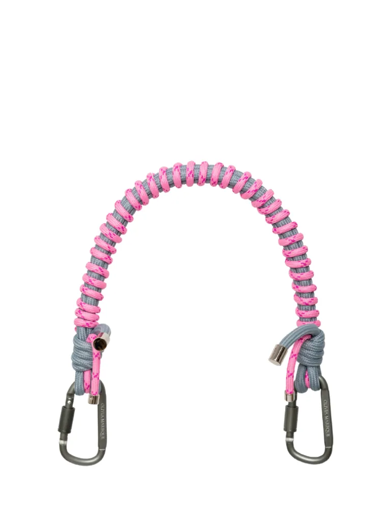 Correa nylon rosa y gris