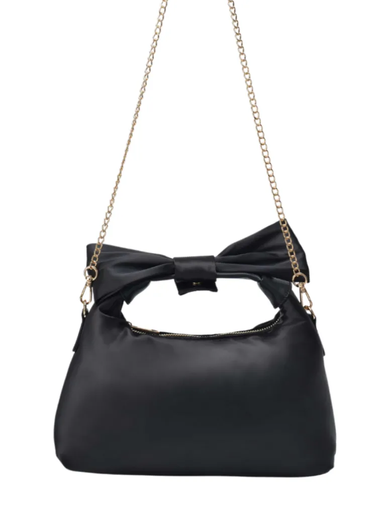 Dandy Bow recycled satin black w. gold