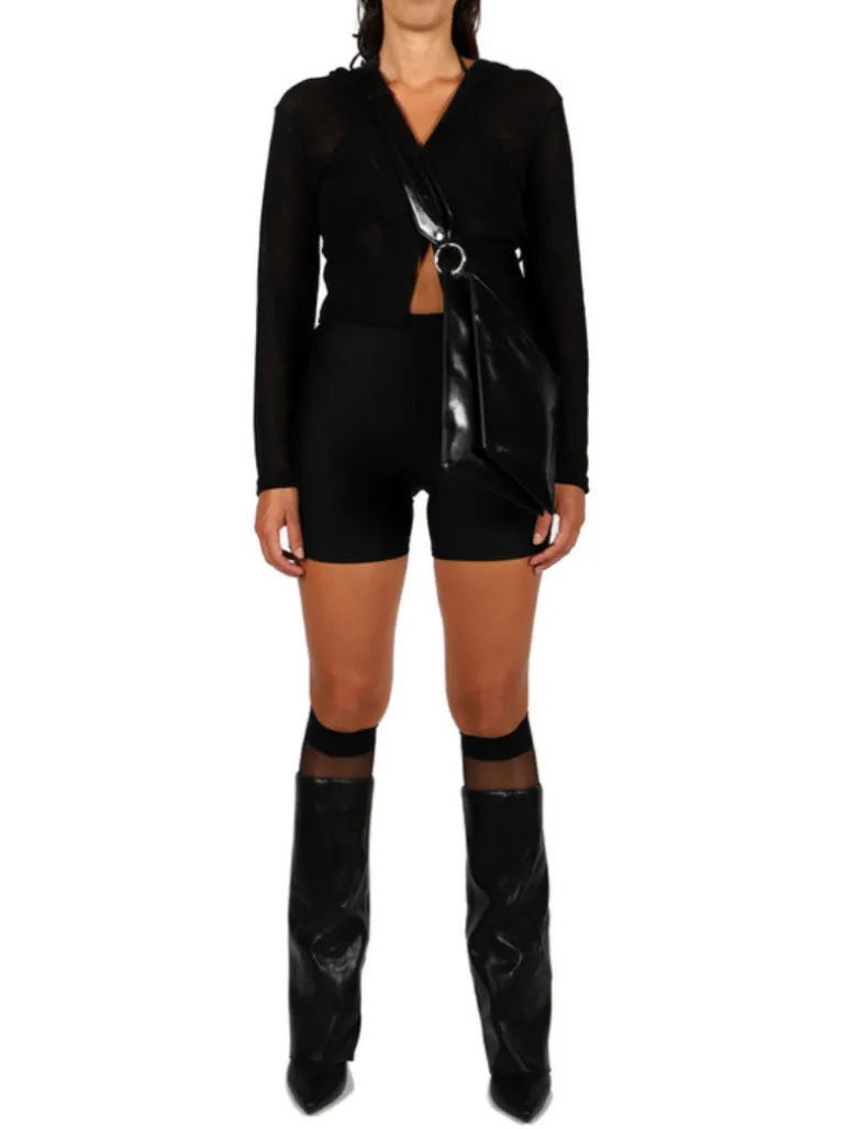 District black crash leather