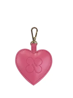 Heart bag charm Silky pink w. gold