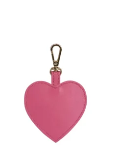 Heart bag charm Silky pink w. gold