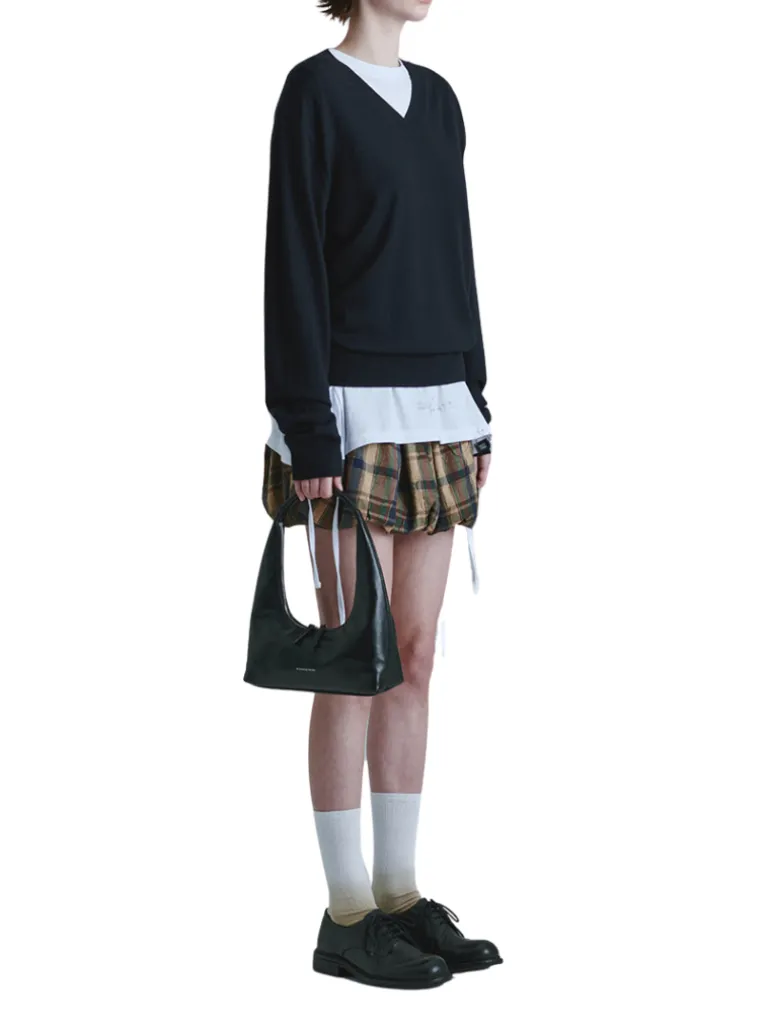 Hobo shoulder black glossy plain