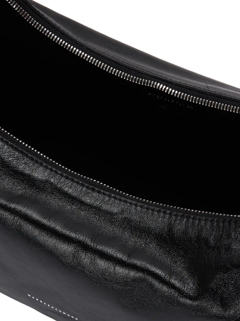 Hobo shoulder black glossy plain