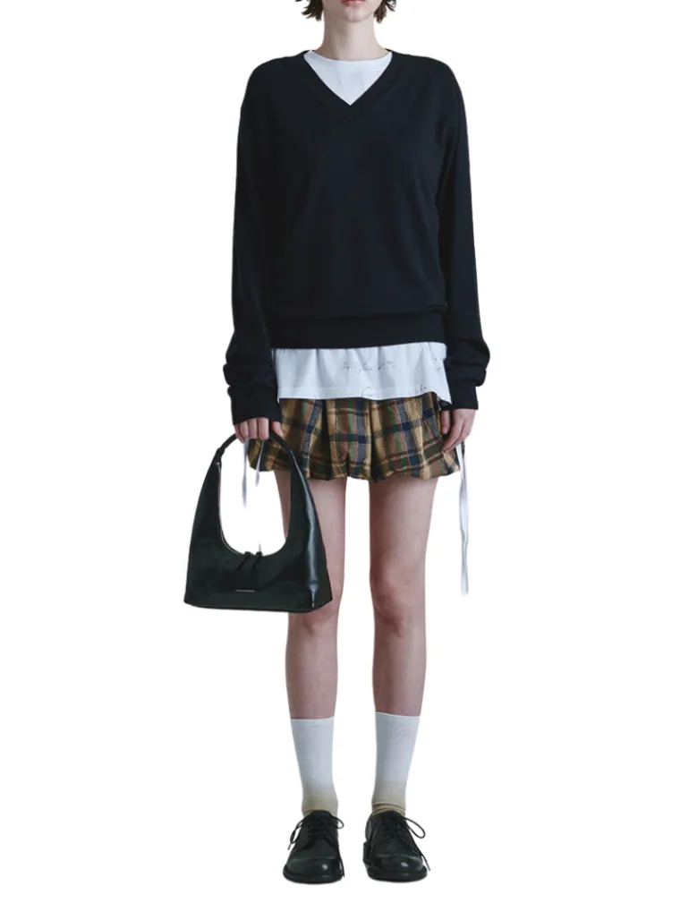 Hobo shoulder black glossy plain