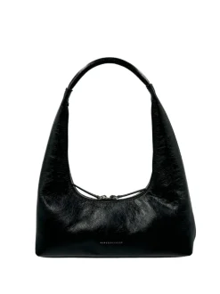 Hobo shoulder black pull up crinkle