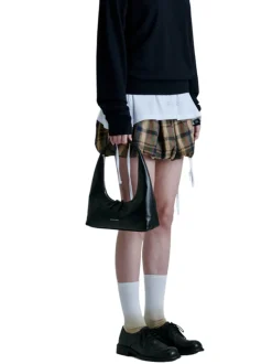 Hobo shoulder black pull up crinkle