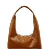 Hobo shoulder brown crinkle
