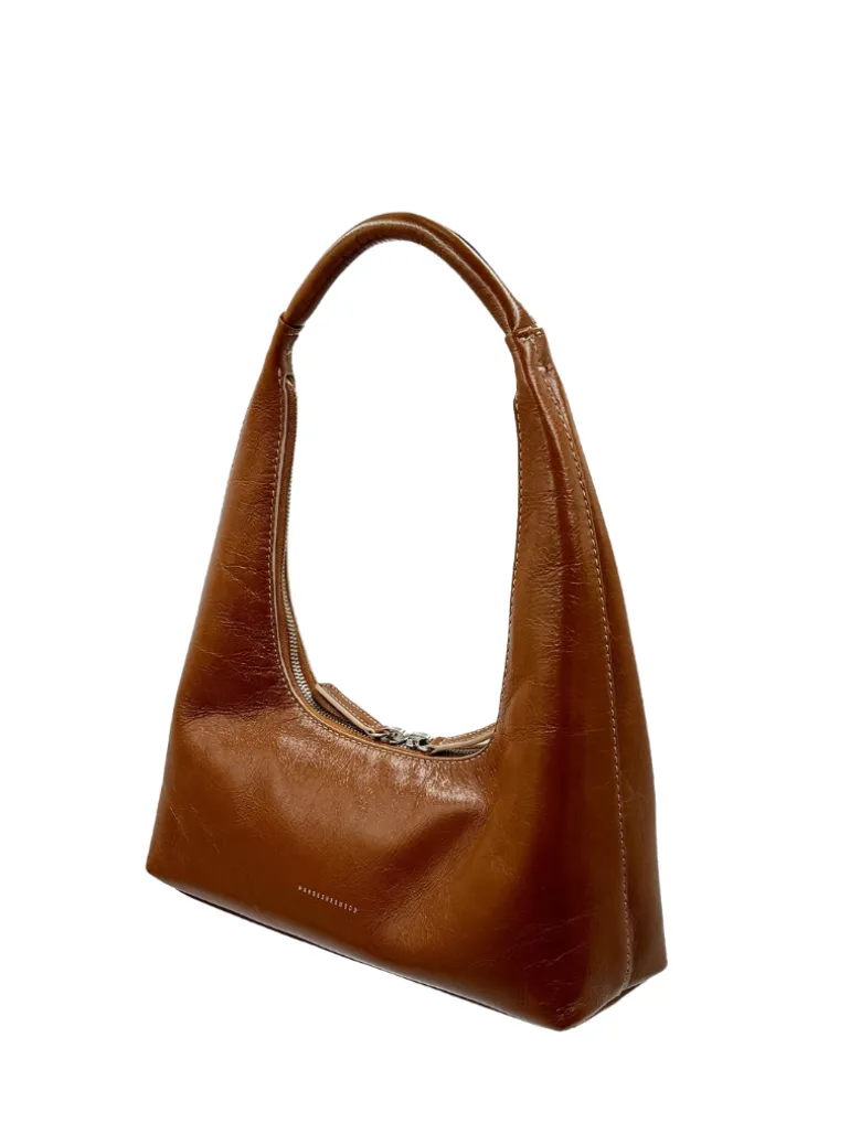Hobo shoulder brown crinkle