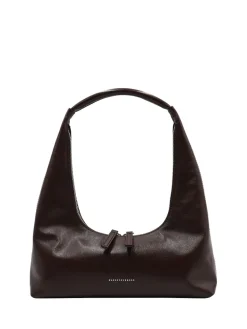 Hobo shoulder dark brown glossy plain
