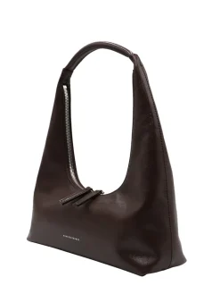 Hobo shoulder dark brown glossy plain