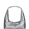 Hobo shoulder metallic grey foiled plain