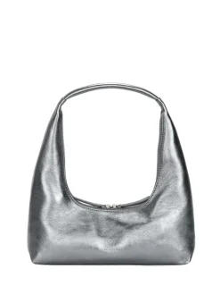 Hobo shoulder metallic grey foiled plain