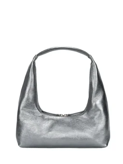 Hobo shoulder metallic grey foiled plain