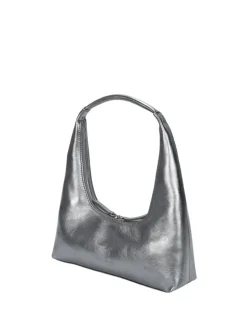 Hobo shoulder metallic grey foiled plain