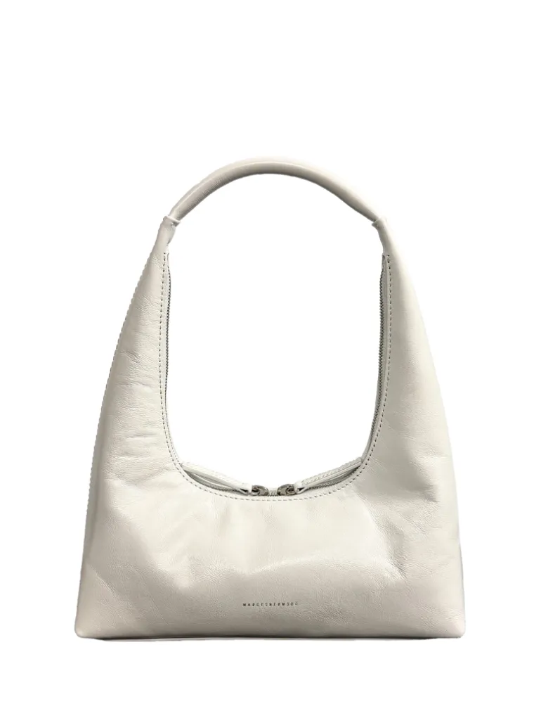 Hobo shoulder off white glossy plain