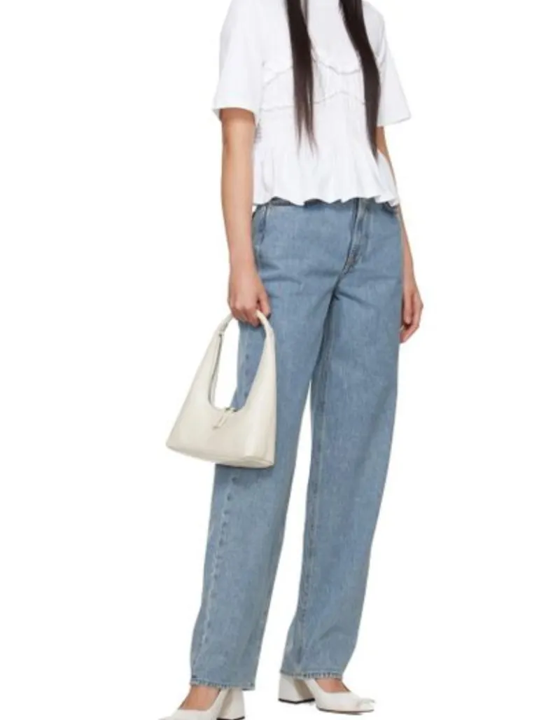 Hobo shoulder off white glossy plain