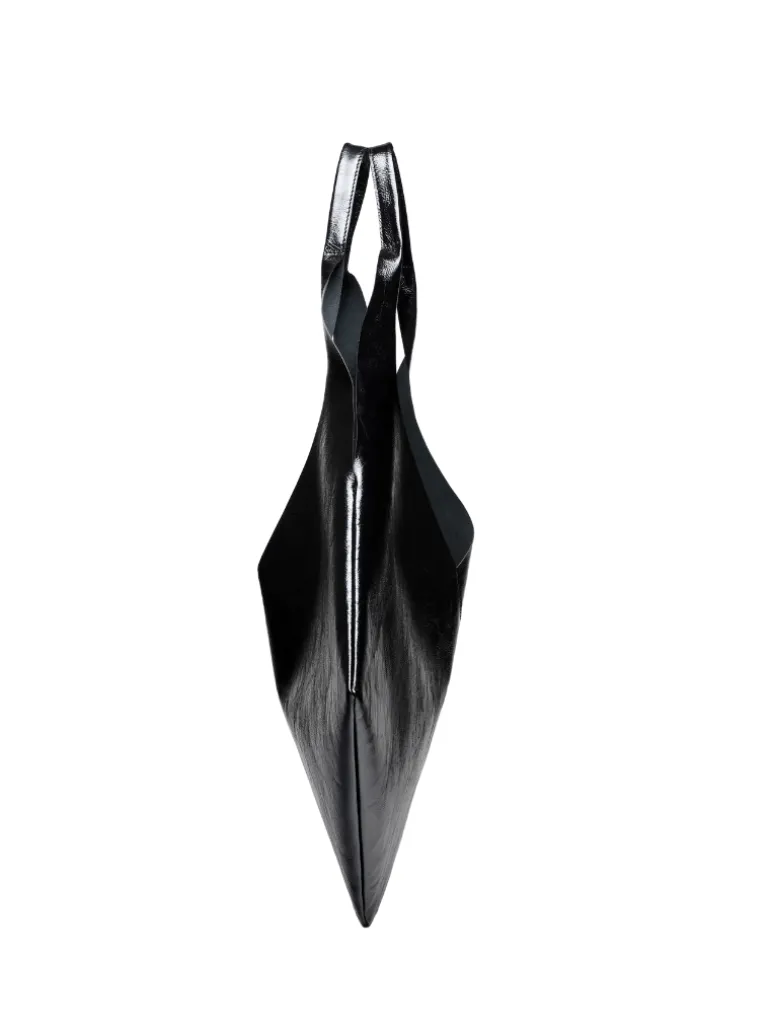 LA EP black patent crush leather