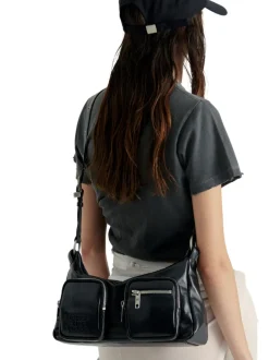 Outpocket Hobo black glossy plain