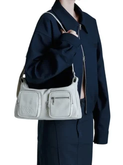 Outpocket Hobo cream glossy plain
