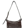Outpocket Hobo Mini dark brown glossy plain