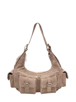 Sally Buckle Suede beige w. gold