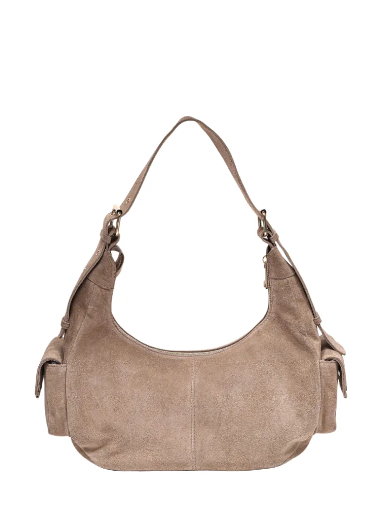 Sally Buckle Suede beige w. gold