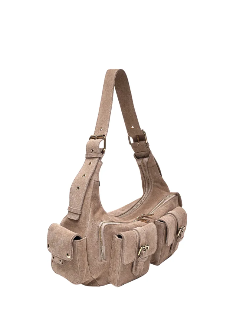 Sally Buckle Suede beige w. gold