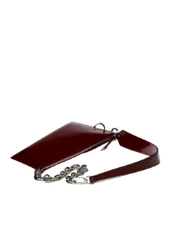 Saund burgundy semi patent leather