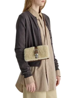 Shearing Belted Flap chestnut plain + beige