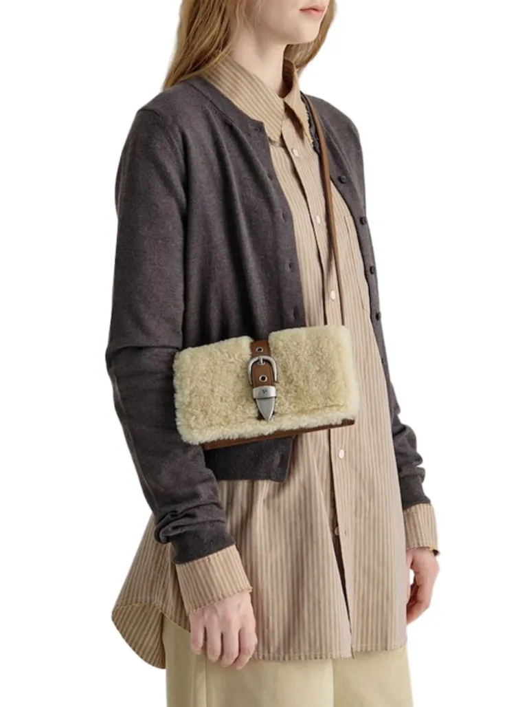 Shearing Belted Flap chestnut plain + beige