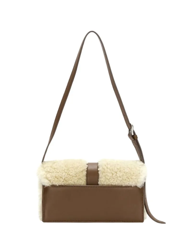 Shearing Belted Flap chestnut plain + beige
