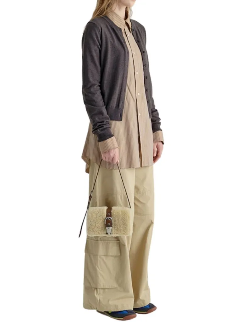 Shearing Belted Flap chestnut plain + beige