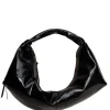 Slouchy Shoulder Bag crushed patent black