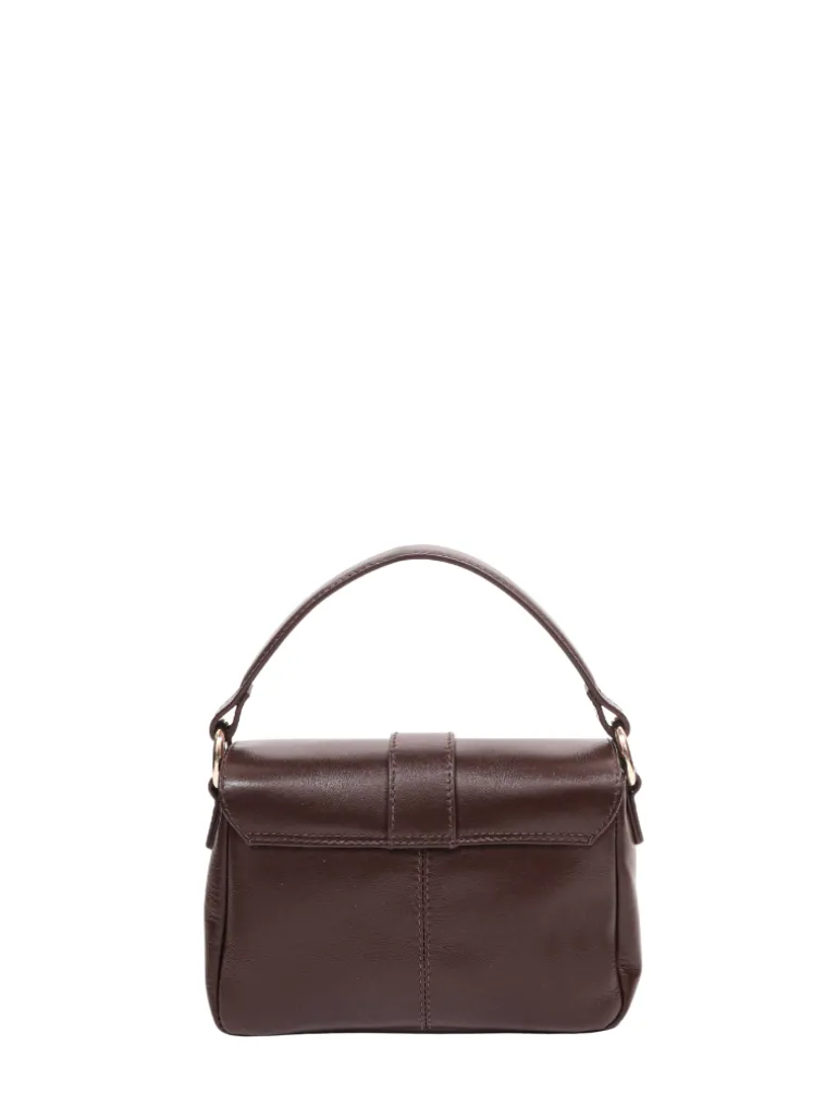 Small Honey Buckle Italian leather dark brown w.gold